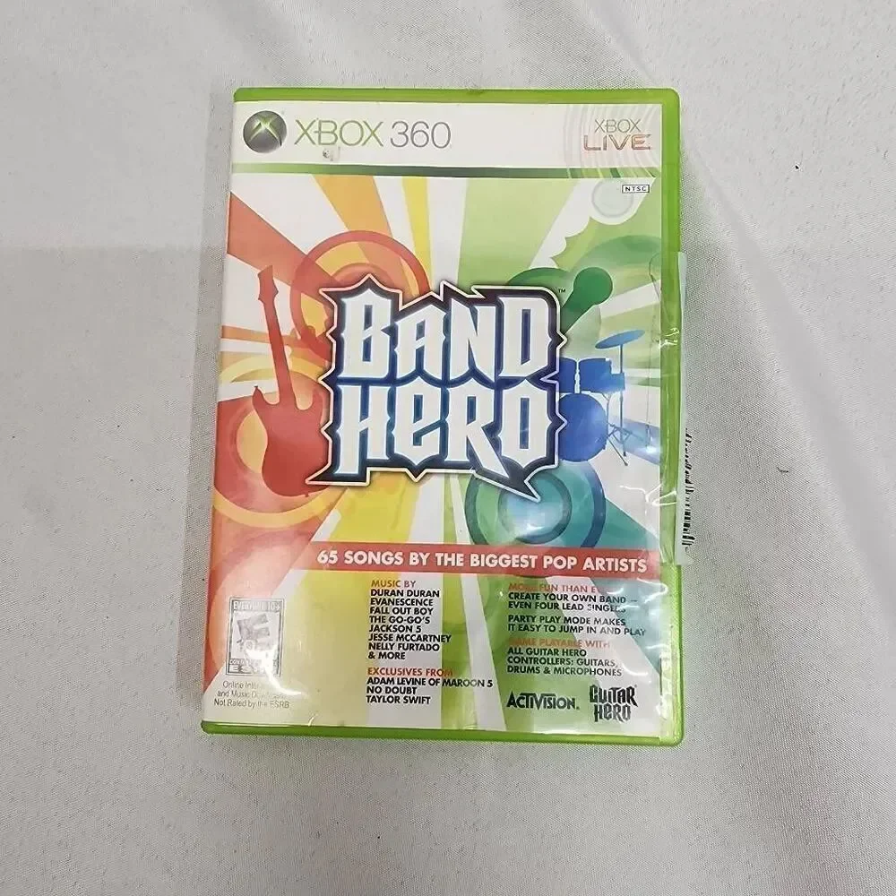 Xbox 360 Band Hero, Rock Band, Guitar Hero 5, World Tour, Legends of Rock Lot 5